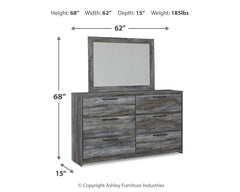 Baystorm Gray Dresser, Mirror and 2 Nightstands - Ornate Home