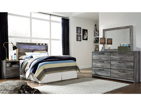 Baystorm Gray Full Panel Bed Headboard, Dresser, Mirror and Nightstand (Online Special Price) - Ornate Home