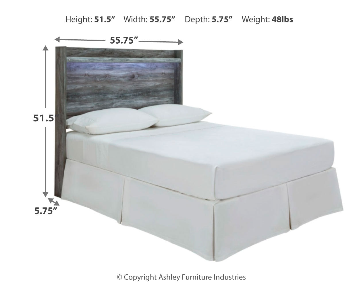 Baystorm Gray Full Panel Bed Headboard, Dresser, Mirror and Nightstand (Online Special Price) - Ornate Home