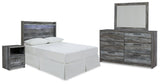Baystorm Gray Full Panel Bed Headboard, Dresser, Mirror and Nightstand (Online Special Price) - Ornate Home