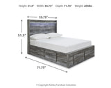 Baystorm Gray Full Panel Bed with 4 Storage Drawers - Ornate Home