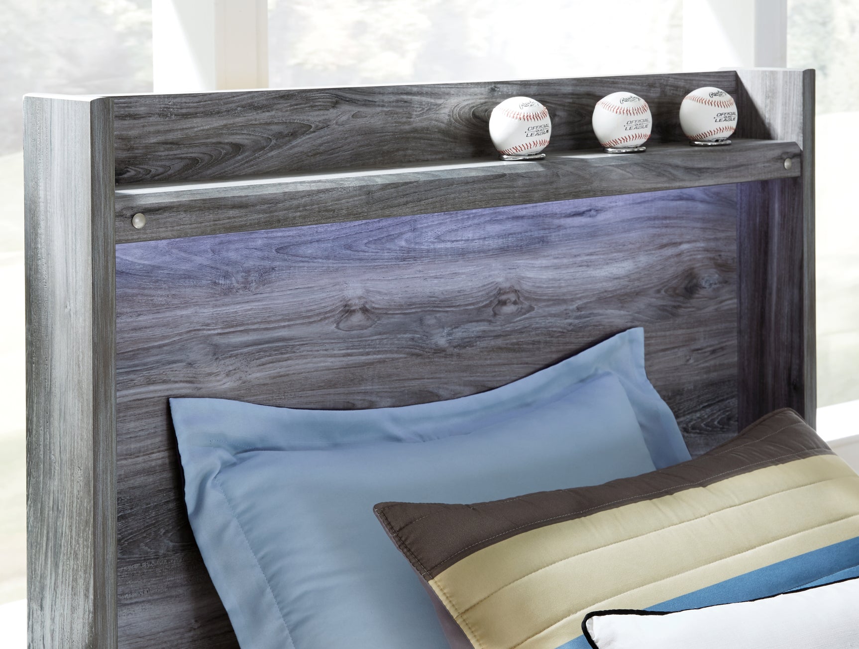 Baystorm Gray Full Panel Bed with 6 Storage Drawers - Ornate Home