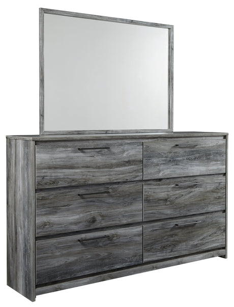 Baystorm Gray Full Panel Bedroom Set with Dresser, Mirror and Nightstand - Ornate Home