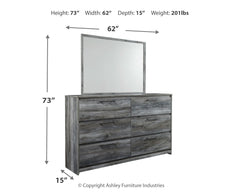 Baystorm Gray Full Panel Bedroom Set with Dresser, Mirror and Nightstand - Ornate Home