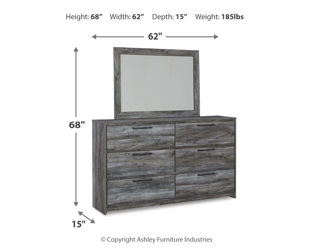 Baystorm Gray Full Panel Storage Bed & Dresser & Mirror (Online Special Price) - Ornate Home