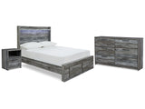 Baystorm Gray Full Panel Storage Bedroom Set with Dresser and Nightstand - Ornate Home