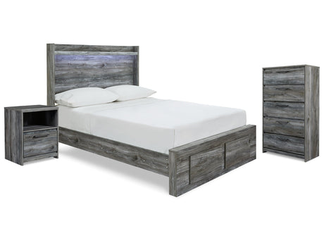 Baystorm Gray Full Storage Bed, Chest and Nightstand - Ornate Home