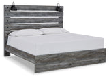 Baystorm Gray King Panel Bed & Dresser & Mirror & 2 Nightstands - Ornate Home