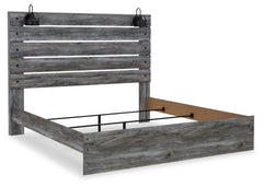 Baystorm Gray King Panel Bed & Dresser & Mirror & 2 Nightstands - Ornate Home