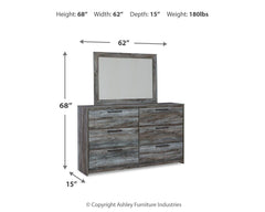 Baystorm Gray King Panel Bed, Dresser, Mirror, Chest and Nightstand - Ornate Home