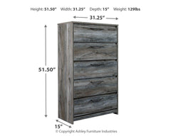 Baystorm Gray King Panel Bed, Dresser, Mirror, Chest and Nightstand - Ornate Home