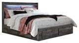 Baystorm Gray King Panel Bed with 4 Storage Drawers - Ornate Home