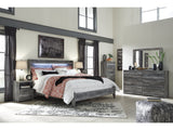 Baystorm Gray King Panel Bedroom Set with Dresser, Mirror, Chest and 2 Nightstands - Ornate Home