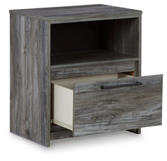 Baystorm Gray King Panel Bedroom Set with Dresser, Mirror, Chest and 2 Nightstands - Ornate Home