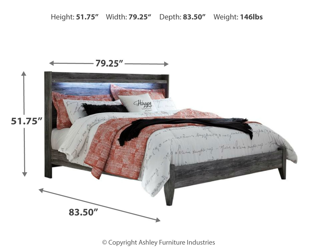 Baystorm Gray King Panel Bedroom Set with Dresser, Mirror and Chest (Online Special Price) - Ornate Home