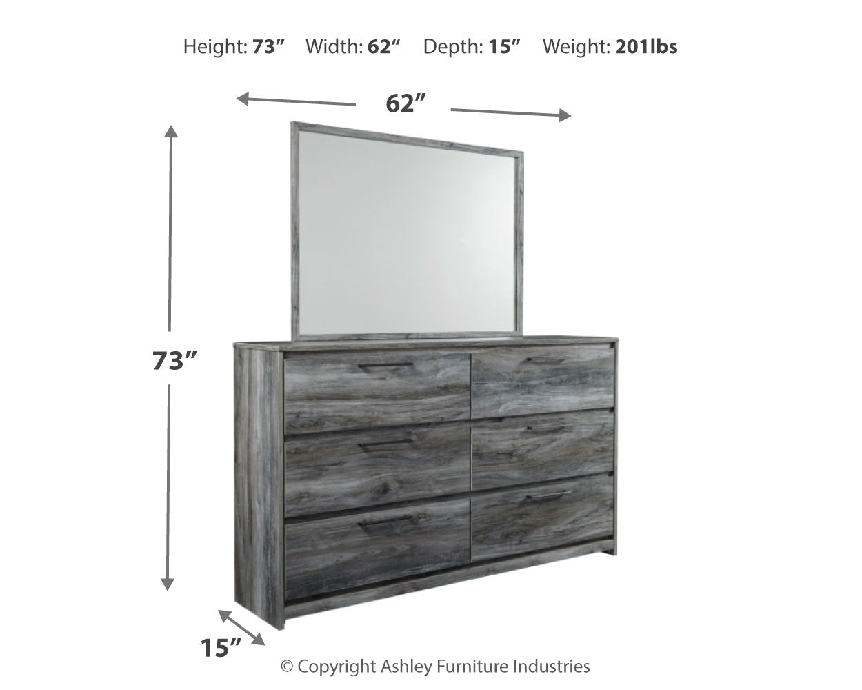 Baystorm Gray King Panel Bedroom Set with Dresser, Mirror and Chest (Online Special Price) - Ornate Home