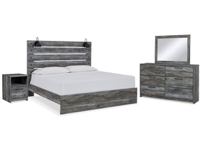 Baystorm Gray King Panel Bedroom Set with Dresser, Mirror, and Nightstand - Ornate Home