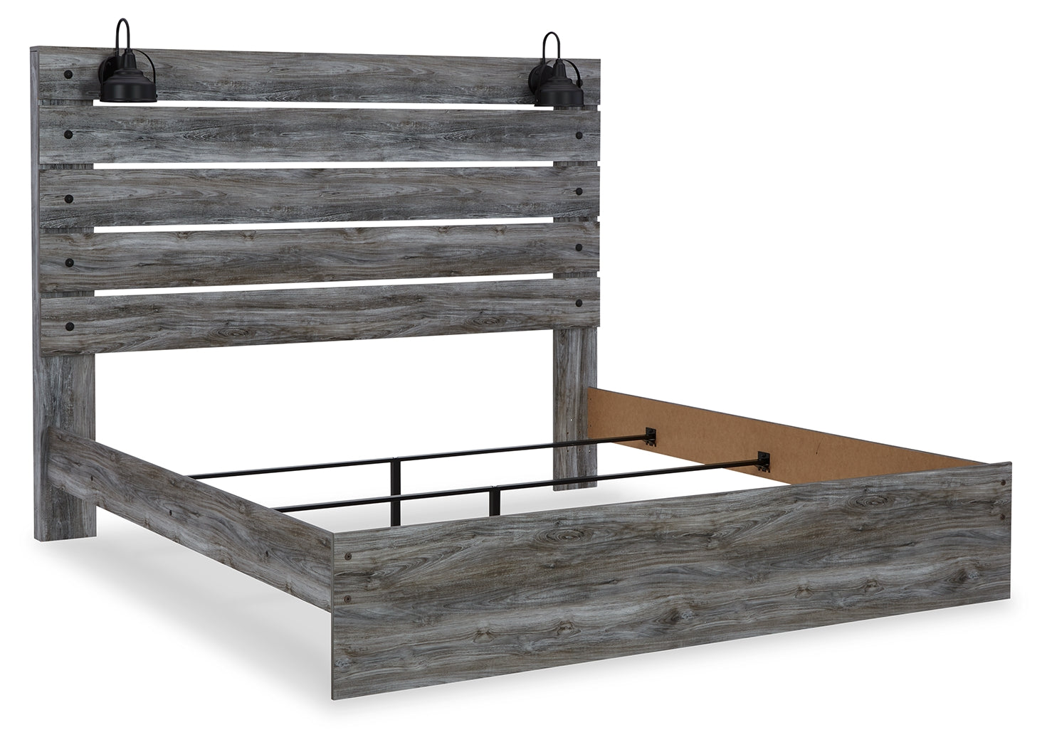 Baystorm Gray King Panel Bedroom Set with Dresser, Mirror, and Nightstand - Ornate Home