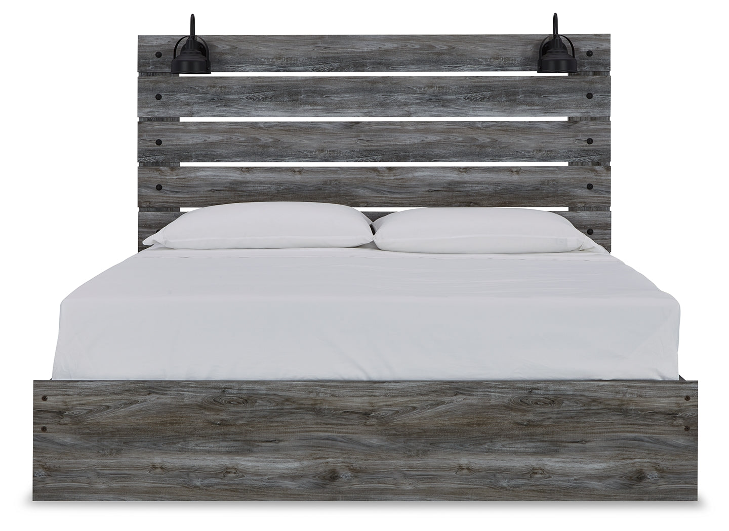 Baystorm Gray King Panel Bedroom Set with Dresser, Mirror, and Nightstand - Ornate Home