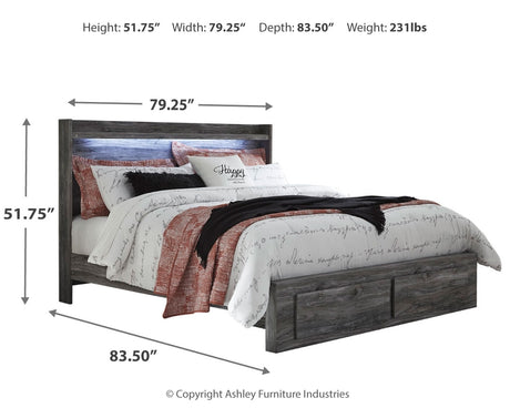 Baystorm Gray King Panel Storage Bed, Chest and 2 Nightstands - Ornate Home