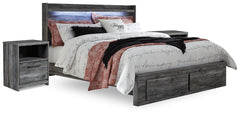 Baystorm Gray King Panel Storage Bedroom Set with 2 Nightstands - Ornate Home