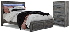Baystorm Gray King Panel Storage Bedroom Set with Chest - Ornate Home