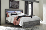 Baystorm Gray King Panel Storage Bedroom Set with Dresser, Chest and 2 Nightstands - Ornate Home