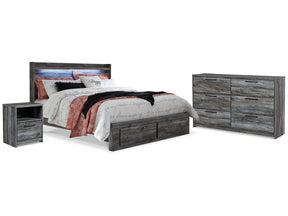 Baystorm Gray King Panel Storage Bedroom Set with Dresser and Nightstand (Online Special Price) - Ornate Home