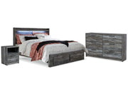 Baystorm Gray King Panel Storage Bedroom Set with Dresser and Nightstand - Ornate Home