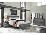 Baystorm Gray King Panel Storage Bedroom Set with Mirrored Dresser and Nightstand (Online Special Price) - Ornate Home