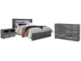 Baystorm Gray King Storage Bed & Dresser & 2 Nightstands (Online Special Price) - Ornate Home