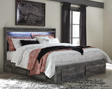Baystorm Gray King Storage Bedroom Set with Dresser, Mirror, Chest and Nightstand - Ornate Home