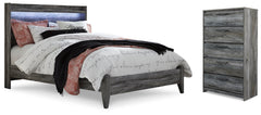 Baystorm Gray Queen Panel Bed and Chest - Ornate Home