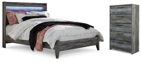 Baystorm Gray Queen Panel Bed and Chest - Ornate Home