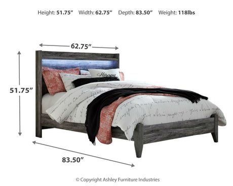 Baystorm Gray Queen Panel Bed and Chest - Ornate Home