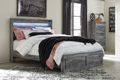 Baystorm Gray Queen Panel Bed w/ 2 Storage Drawers - Ornate Home
