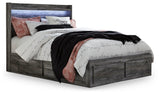 Baystorm Gray Queen Panel Bed with 6 Storage Drawers - Ornate Home