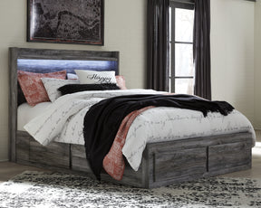 Baystorm Gray Queen Panel Bed with 6 Storage Drawers - Ornate Home
