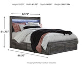 Baystorm Gray Queen Panel Bedroom Set with 2 Side Storage, Dresser, Mirror, and Nightstand - Ornate Home