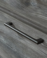 Baystorm Gray Queen Panel Bedroom Set with 2 Side Storage, Dresser, Mirror, and Nightstand - Ornate Home