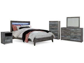 Baystorm Gray Queen Panel Bedroom Set with Dresser, Mirror, Chest and Nightstand (Online Special Price) - Ornate Home