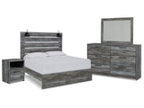 Baystorm Gray Queen Panel Bedroom Set with Dresser, Mirror and Nightstand - Ornate Home