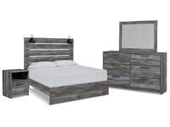 Baystorm Gray Queen Panel Bedroom Set with Dresser, Mirror and Nightstand - Ornate Home