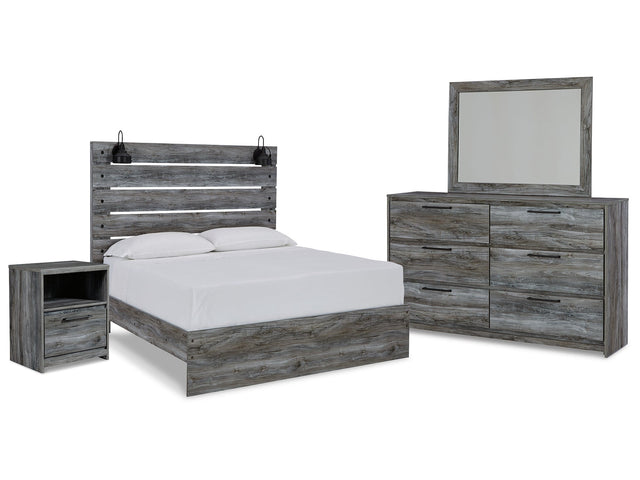Baystorm Gray Queen Panel Bedroom Set with Dresser, Mirror and Nightstand - Ornate Home
