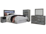 Baystorm Gray Queen Panel Headboard & Dresser & Mirror & Chest & Nightstand - Ornate Home