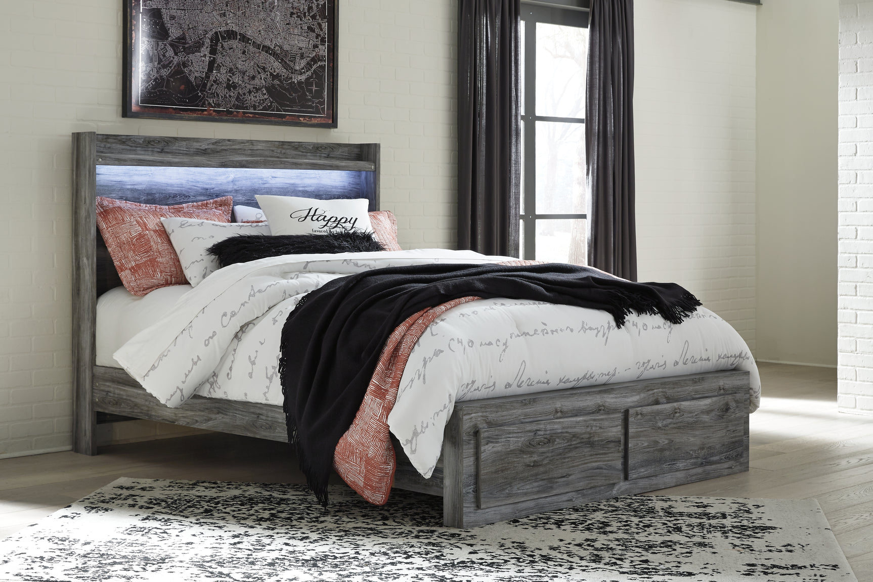 Baystorm Gray Queen Panel Storage Bed, Dresser and Chest (Online Special Price) - Ornate Home