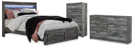 Baystorm Gray Queen Panel Storage Bed, Dresser and Chest - Ornate Home