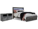 Baystorm Gray Queen Panel Storage Bedroom Set with 2 Nightstands - Ornate Home