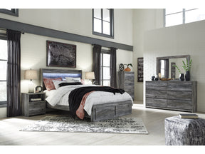 Baystorm Gray Queen Panel Storage Bedroom Set with Dresser, Mirror, Chest and 2 Nightstands (Online Special Price) - Ornate Home