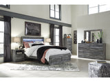 Baystorm Gray Queen Panel Storage Bedroom Set with Dresser, Mirror, Chest and 2 Nightstands - Ornate Home